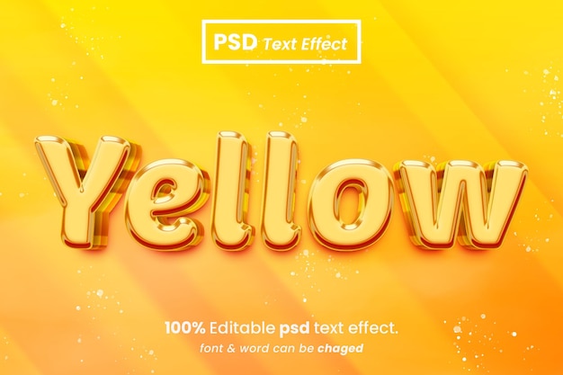 Effet De Texte Modifiable 3d Brillant Jaune