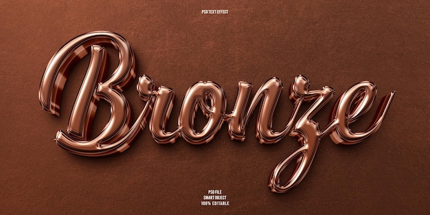 Effet De Texte Modifiable 3d Bronze