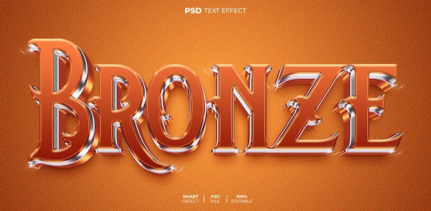 PSD effet de texte modifiable 3d bronze