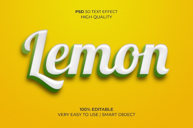 Effet De Texte Modifiable 3d Citron Psd Premium