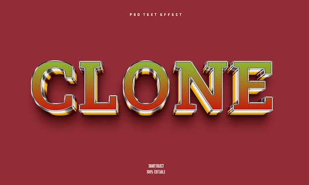 Effet de texte modifiable en 3D cloné PSD