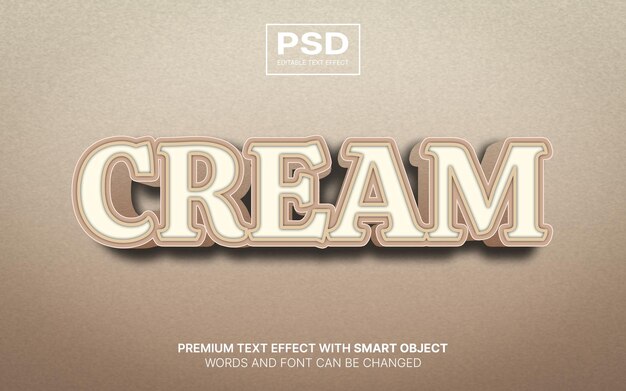 PSD effet de texte modifiable 3d cream