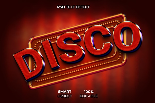 Effet De Texte Modifiable 3d Disco Party