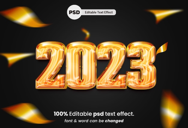 Effet De Texte Modifiable 3d Du Nouvel An 2023