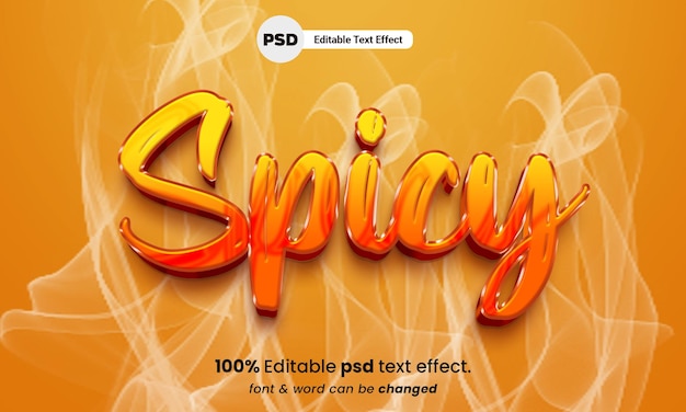 PSD effet de texte modifiable 3d épicé chaud effet de texte épicé psd