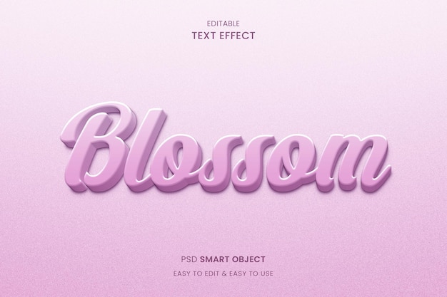 Effet de texte modifiable en 3D de fleur rose