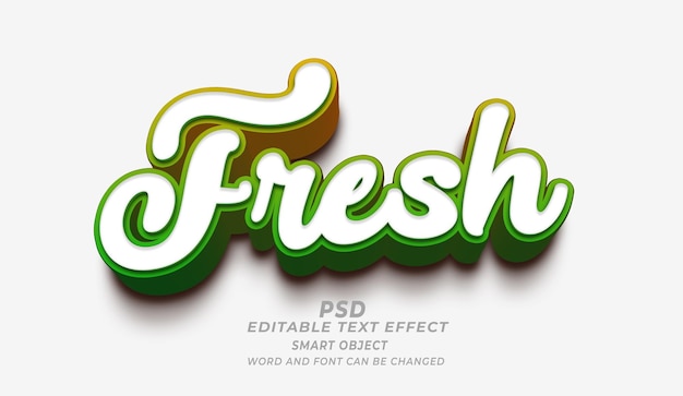 PSD effet de texte modifiable 3d frais style photoshop psd