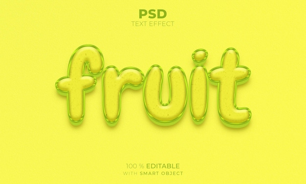 Effet De Texte Modifiable 3d De Fruits Jaunes