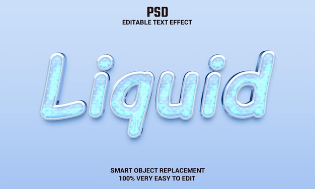 Effet De Texte Modifiable 3d Liquide Avec Arrière-plan Psd Premium