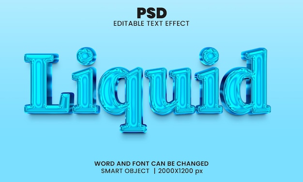 Effet De Texte Modifiable 3d Liquide PSD Premium
