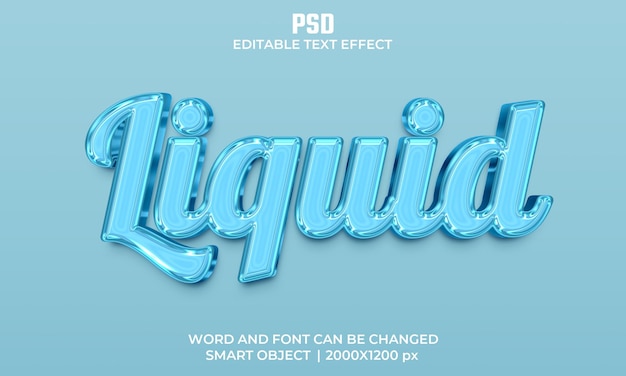 Effet De Texte Modifiable 3d Liquide PSD Premium