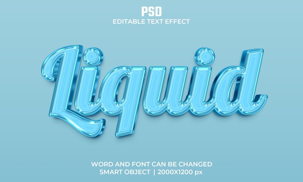 Effet De Texte Modifiable 3d Liquide Psd Premium