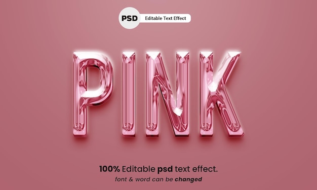 Effet De Texte Modifiable 3d Liquide Rose Psd Effet De Texte Rose