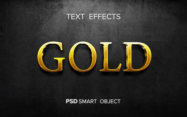 Effet de texte modifiable 3D de luxe couleur or PSD premium