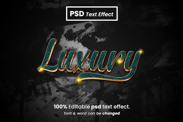 PSD effet de texte modifiable en 3d de luxe