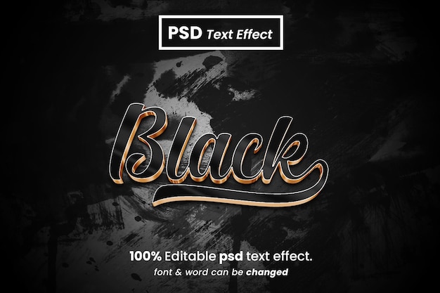 PSD effet de texte modifiable 3d noir