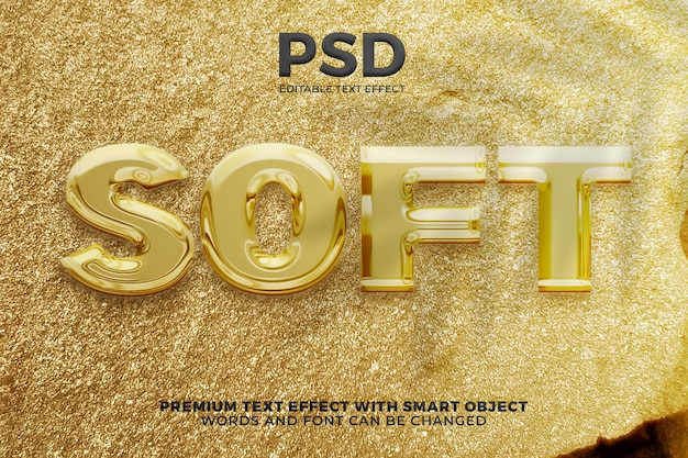 PSD effet de texte modifiable 3d en or liquide de luxe