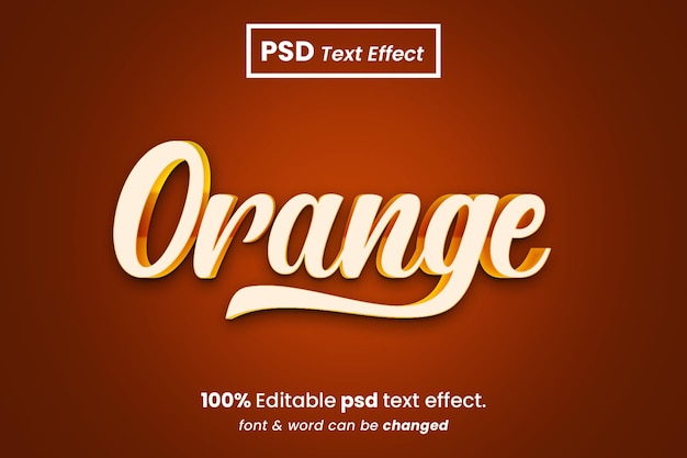 Effet De Texte Modifiable 3d Orange