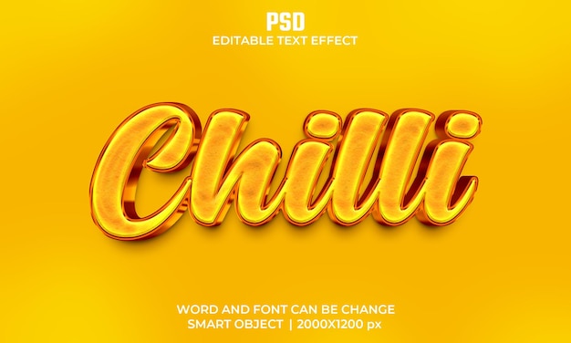 Effet De Texte Modifiable 3d Piment Psd Premium Avec Arrière-plan