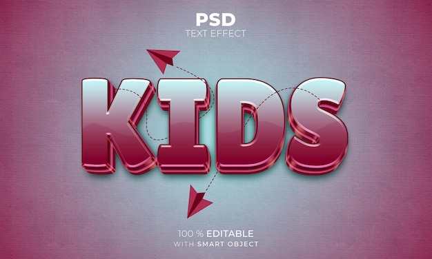 Effet de texte modifiable 3D pour enfants