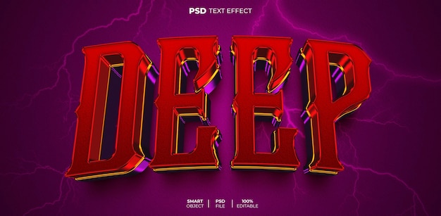 PSD effet de texte modifiable 3d profond