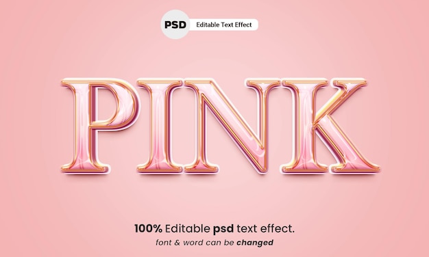 Effet De Texte Modifiable 3d Rose Avec Arrière-plan