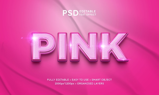 PSD effet de texte modifiable 3d rose