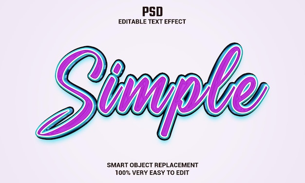 Effet De Texte Modifiable 3d Simple Avec Arrière-plan PSD Premium