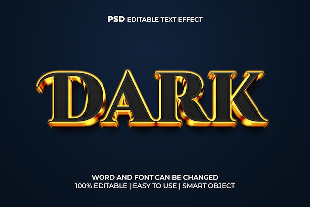 Effet de texte modifiable 3D sombre