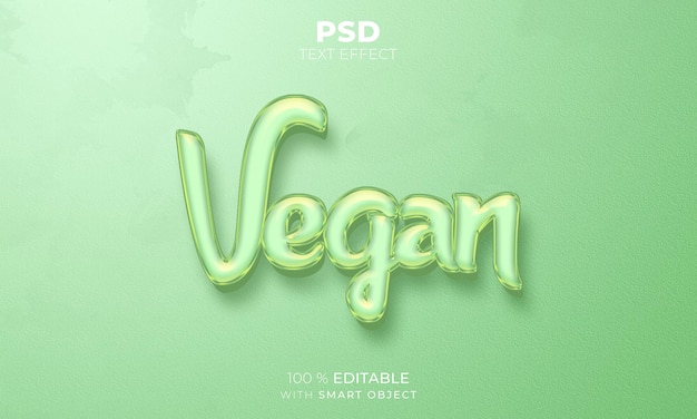 PSD effet de texte modifiable 3d végétalien vert