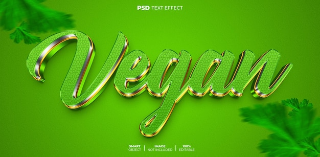 PSD effet de texte modifiable 3d végétalien