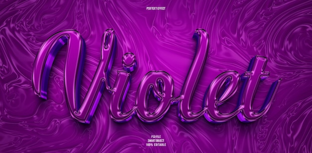 PSD effet de texte modifiable 3d violet