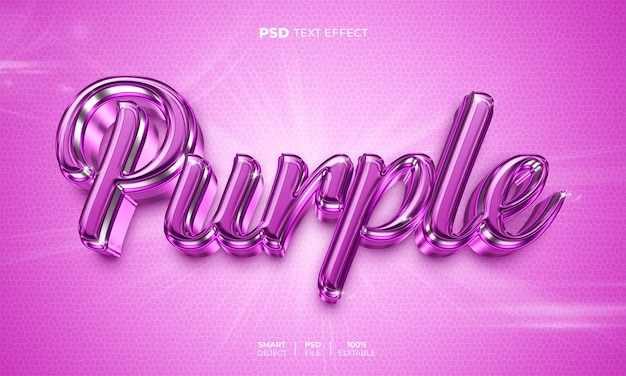 Effet de texte modifiable 3D violet