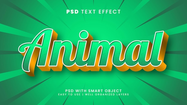 Effet De Texte Modifiable Animal Avec Style De Texte Vert Et Tropique