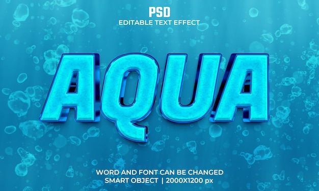 Effet De Texte Modifiable Aqua 3d Psd Premium