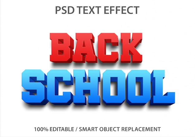 PSD effet de texte modifiable back school