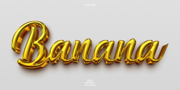 PSD effet de texte modifiable banane 3d