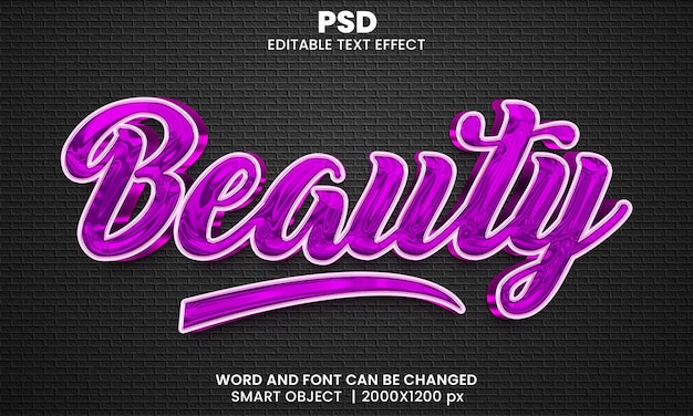 Effet De Texte Modifiable Beauté 3d Psd Premium Avec Arrière-plan