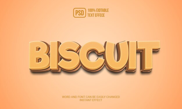 Effet de texte modifiable en biscuit