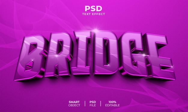 Effet De Texte Modifiable Bridge 3d