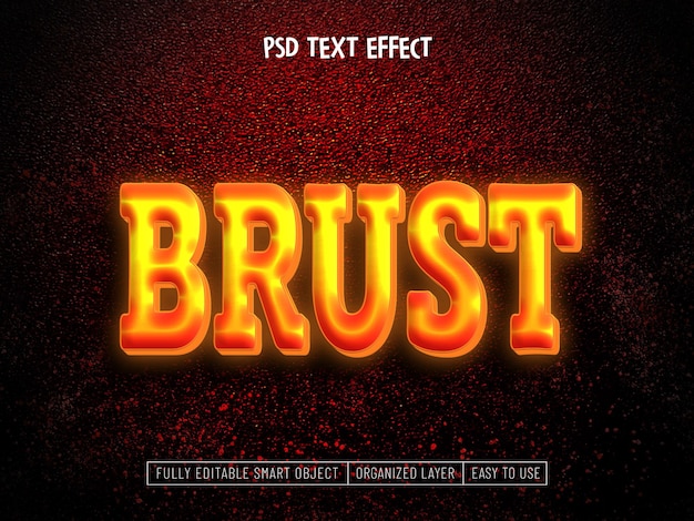 Effet de texte modifiable Brust Neon 3D