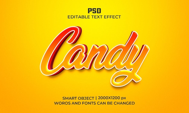 Effet De Texte Modifiable Candy 3d Avec Arrière-plan