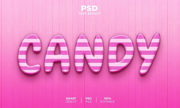 PSD effet de texte modifiable candy 3d