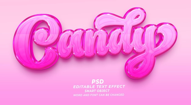 Effet de texte modifiable Candy PSD 3D