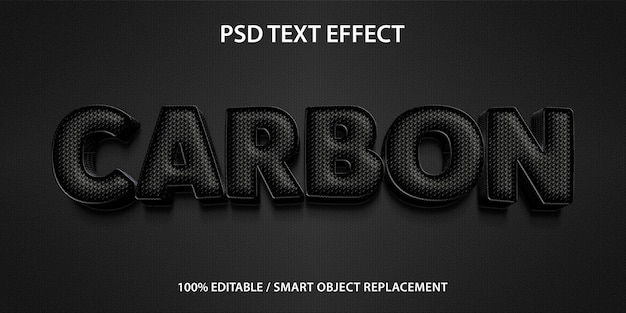 PSD effet de texte modifiable carbon premium