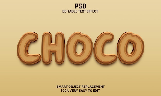 Effet De Texte Modifiable Choco 3d Avec Fond Psd Premium