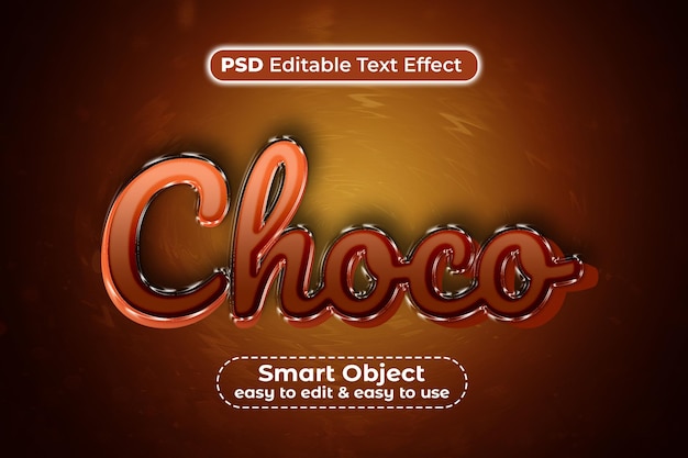 PSD effet de texte modifiable choco 3d psd premium