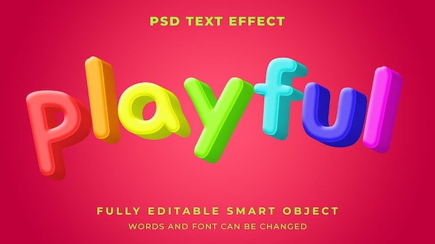 PSD effet de texte modifiable coloré