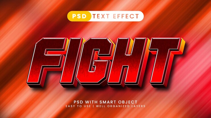 Effet de texte modifiable combat joueur 3d et style de police sport
