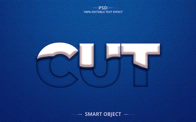 Effet de texte modifiable Couper 3d psd créatif meilleur design d'effet de texte